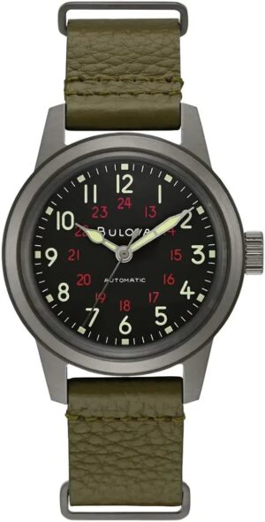 Bulova Mixte Adulte Analogique Montre avec Bracelet en Cuir 98A255