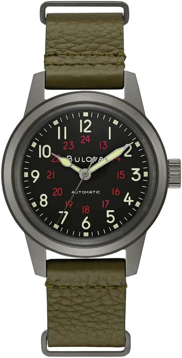 Bulova Mixte Adulte Analogique Montre avec Bracelet en Cuir 98A255