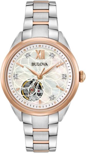 Bulova Femmes Analogique Automatiquement Montre avec Bracelet en Acier Inoxydable 98P170