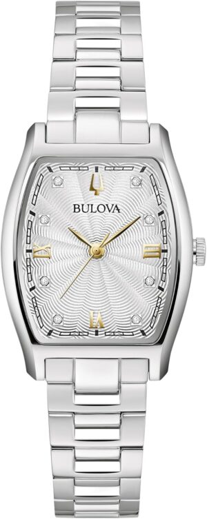 Bulova Femme Analogique Quartz Montre avec Bracelet en Acier Inoxydable 96P232