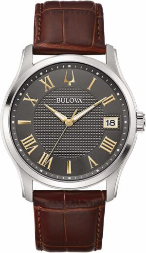 Bulova Hommes Analogique Quartz Montre avec Bracelet en Cuir 96B389
