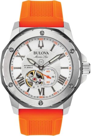 Bulova Mens Analogique Automatique Montre avec Bracelet en Silicone 98A226