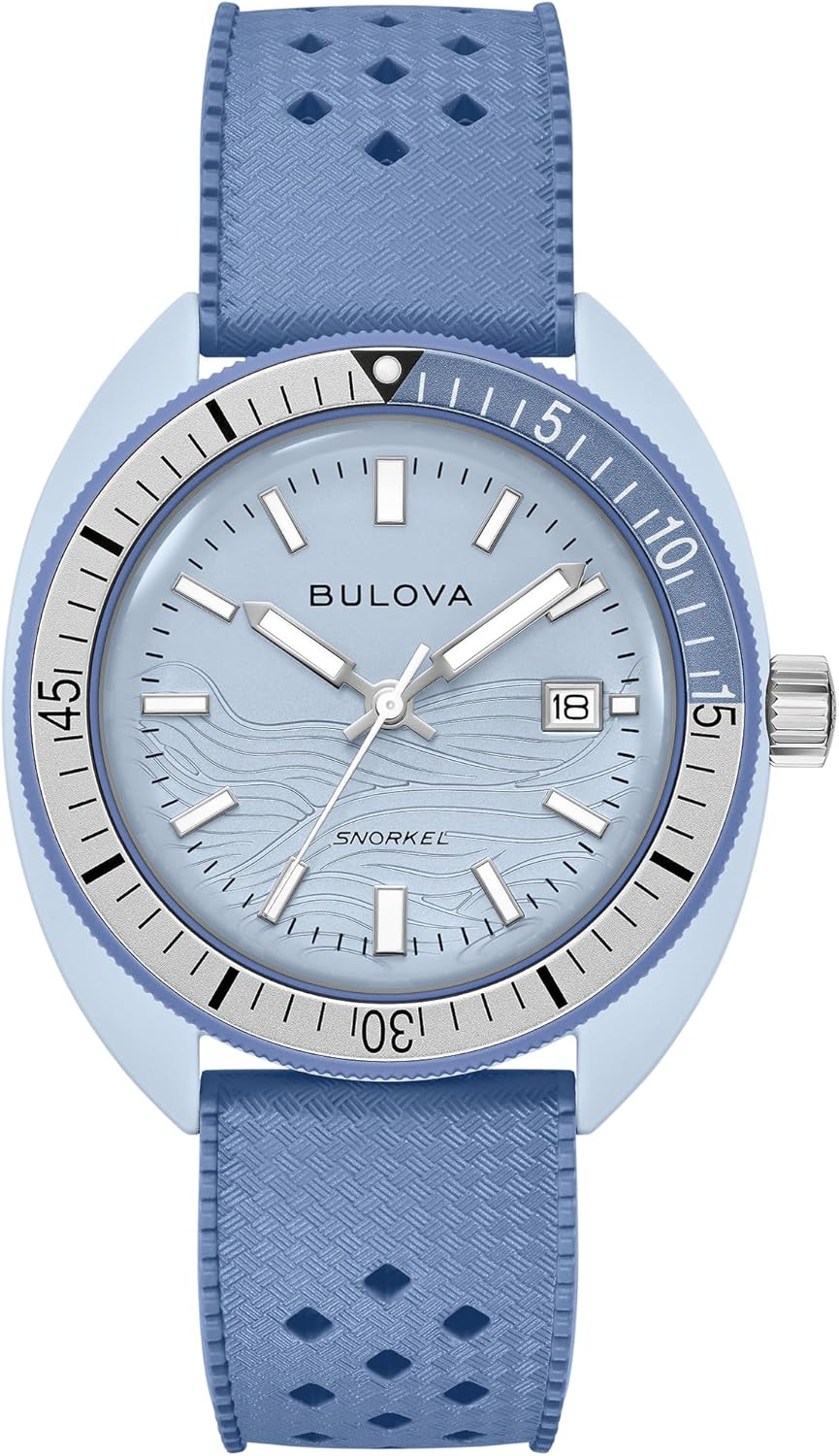 Bulova Homme Analogique Quartz Japonais Montre Bracelet en Caoutchouc perforé 98B461